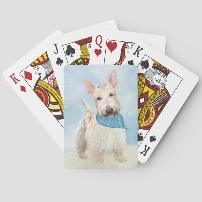 Scottish Terrier Wheaten Dog Malerei Original Art Spielkarten (Rückseite)