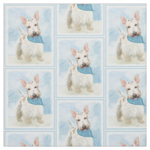 Scottish Terrier Wheaten Dog Malerei Original Art Stoff
