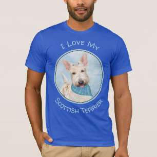 Scottish Terrier Wheaten Dog Malerei Original Art T-Shirt