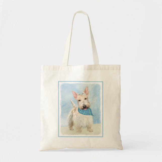 Scottish Terrier Wheaten Dog Malerei Original Art Tragetasche (Vorne)
