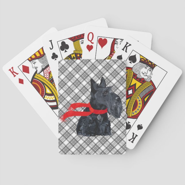 Scottish-Terrier-Winterurlaub Spielkarten (Rückseite)