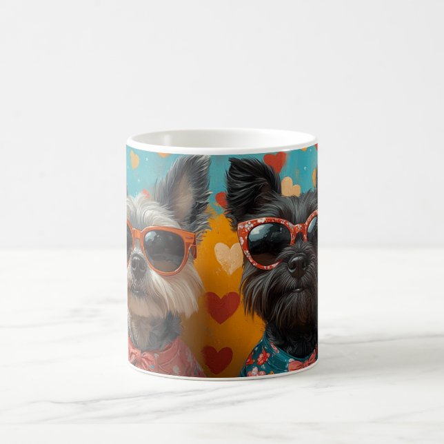 Scottish Terrier with Heart Rose Valentinstag Kaffeetasse (Mittel)