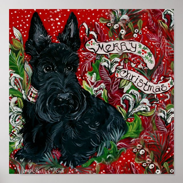 Scottish Terrier Xmas Poster (Vorne)