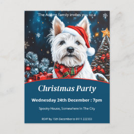 Scottish Terriers Christmas Party Einladungspostkarte