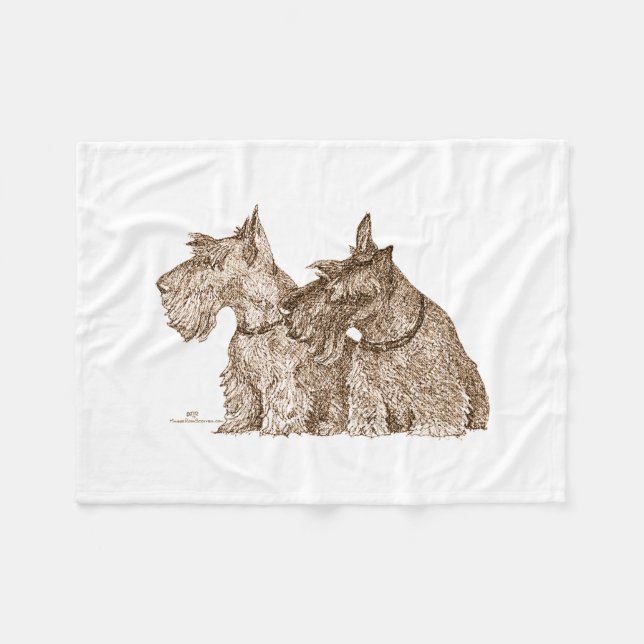 Scottish Terriers Fleecedecke (Vorderseite (Horizontal))