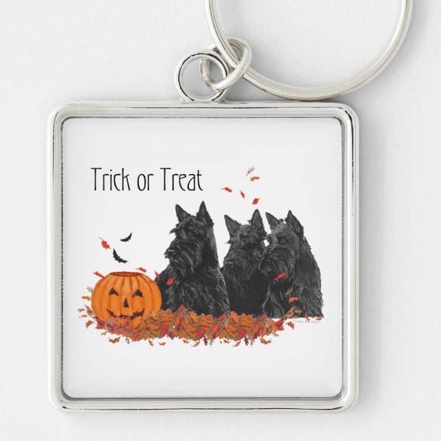 Scottish Terriers Halloween Schlüsselanhänger (Vorne)