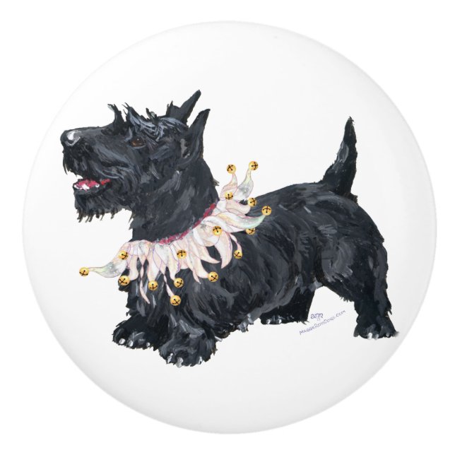 Scottish Terriers Keramikknauf (Vorderseite)