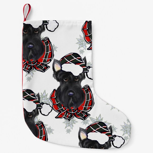 SCOTTISH TERRIERS KLEINER WEIHNACHTSSTRUMPF (Vorderseite)