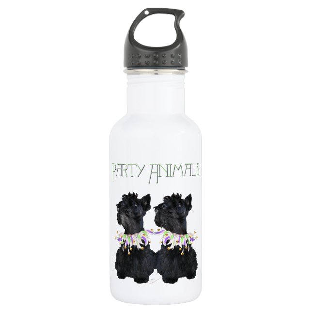 Scottish Terriers Party Animal Edelstahlflasche (Vorderseite)