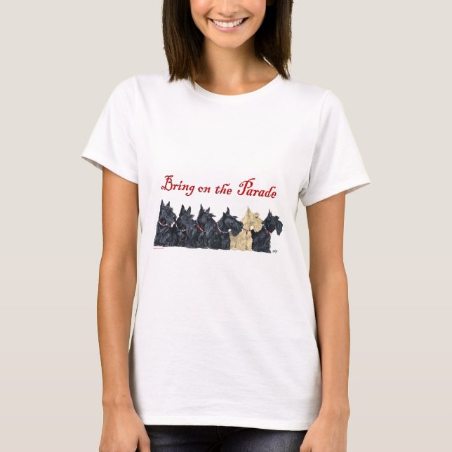 Scottish Terriers Patriotic Collars T-Shirt (Vorderseite)