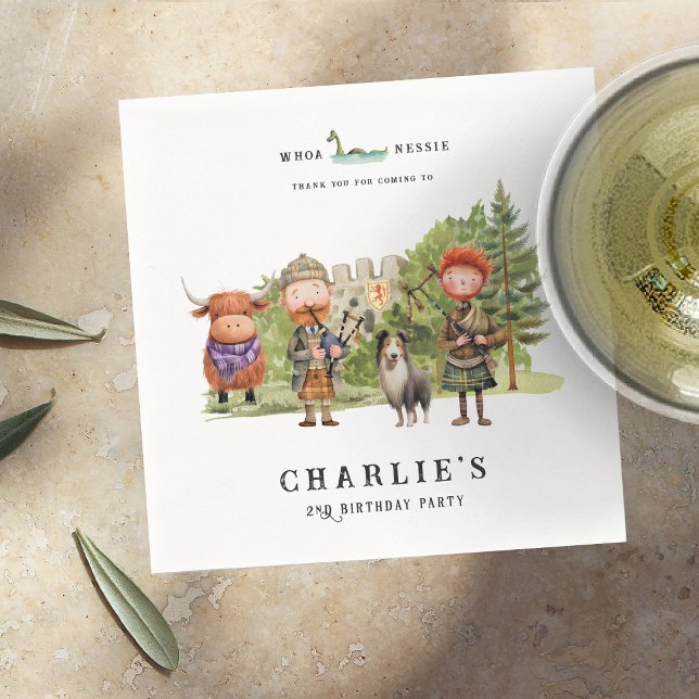 Scottish Themed Birthday Party Serviette (Von Creator hochgeladen)