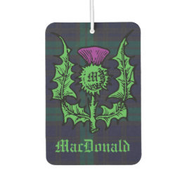 Scottish Thistle auf Dark Tartan Individuelle Name Autolufterfrischer