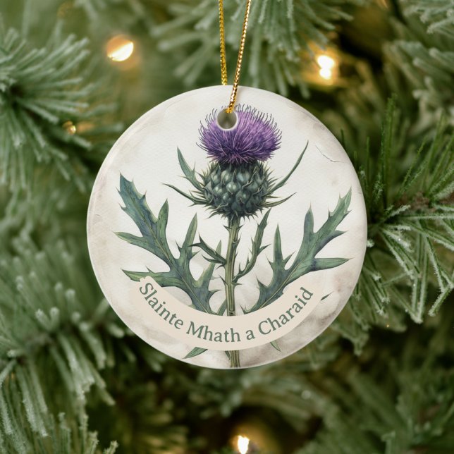 Scottish Thistle Christmas Ornament, Keramik Keramik Ornament (Von Creator hochgeladen)