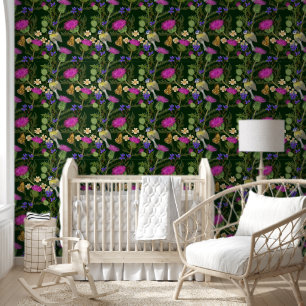 Scottish Thistle Cottagecore Pattern Tapete