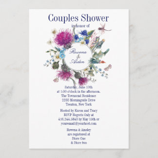 Scottish Thistle Floral Couples Polterabend Einladung