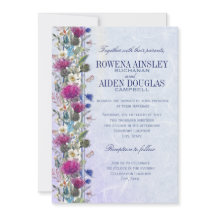 Scottish Thistle Floral Wedding Einladung