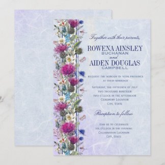 Scottish Thistle Floral Wedding Einladung
