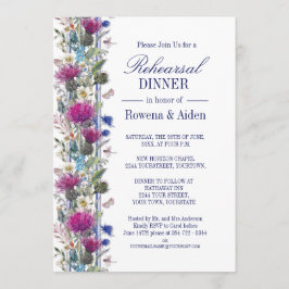 Scottish Thistle Floral Wedding Probe Dinner Einladung