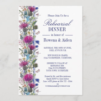 Scottish Thistle Floral Wedding Probe Dinner Einladung