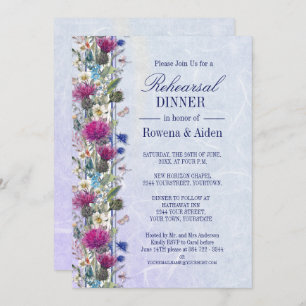 Scottish Thistle Floral Wedding Probe Dinner Einladung