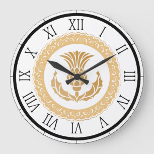 Scottish Thistle Große Wanduhr