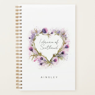 Scottish Thistle Heart Watercolor Planer