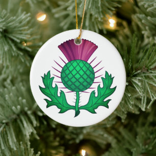 Scottish Thistle Keramik Ornament
