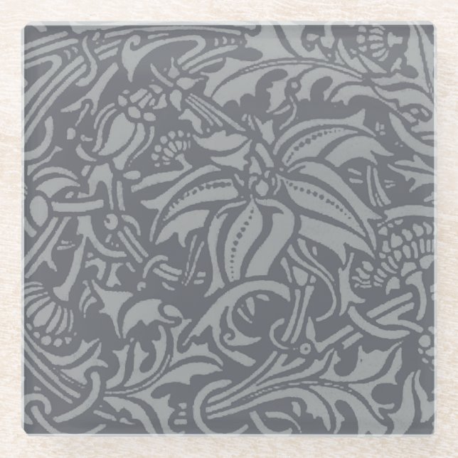 Scottish Thistle Knot William Morris Style Glasuntersetzer (Vorderseite)