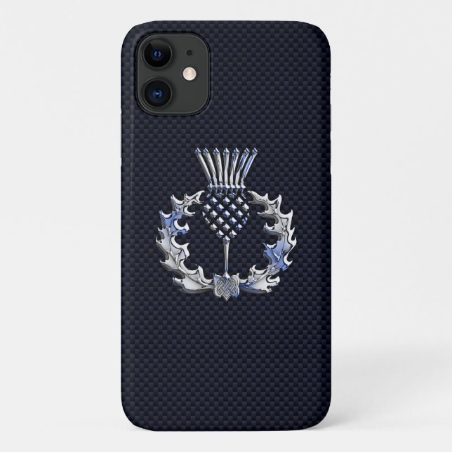 Scottish Thistle on Carbon Fiber wie Decor Case-Mate iPhone Hülle (Rückseite)