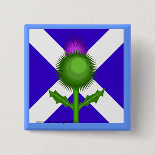 Scottish Thistle und Flag Button