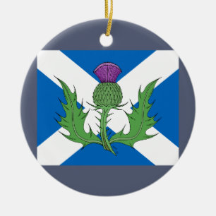 Scottish Thistle und Salreifen Keramikornament