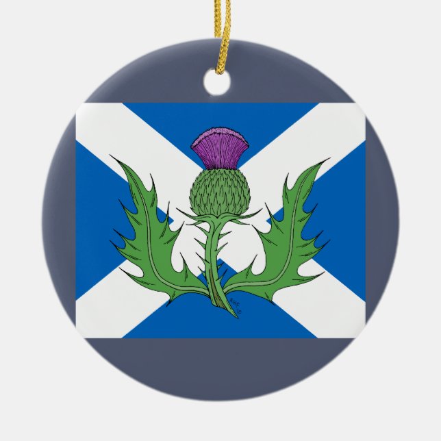 Scottish Thistle und Salreifen Keramikornament (Vorne)