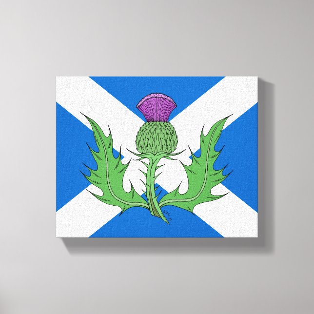 Scottish Thistle und Salreifen Leinwanddruck (Vorderseite)
