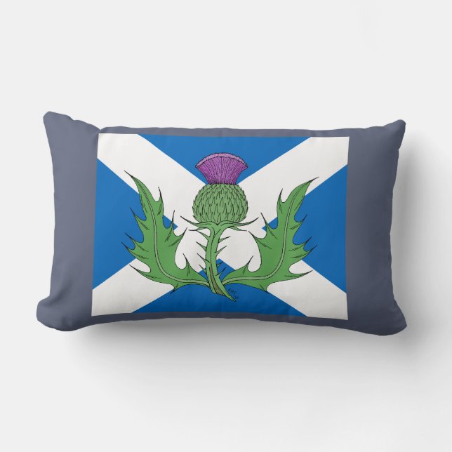 Scottish Thistle und Salreifen Lendenkissen (Vorderseite)