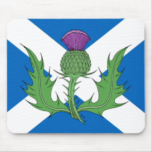 Scottish Thistle und Salreifen Mousepad