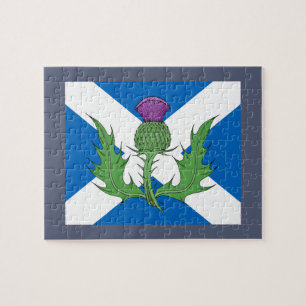 Scottish Thistle und Salreifen Puzzle