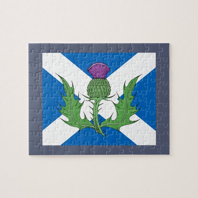 Scottish Thistle und Salreifen Puzzle (Horizontal)