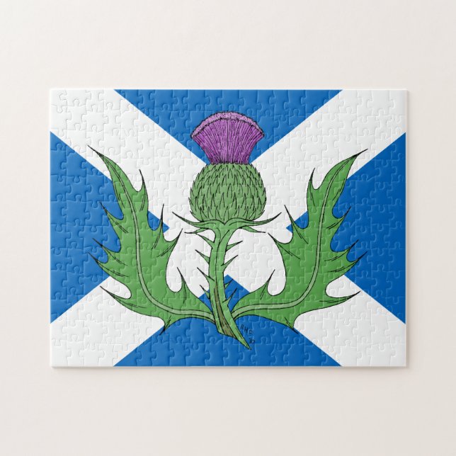 Scottish Thistle und Salreifen Puzzle (Horizontal)