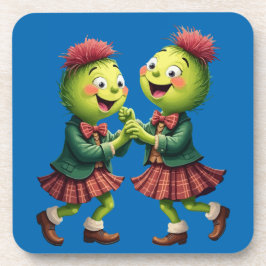 Scottish Thistles Wearing Plaid Dancing Ceilidh Getränkeuntersetzer