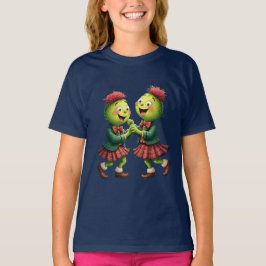 Scottish Thistles Wearing Plaid Dancing Ceilidh T-Shirt