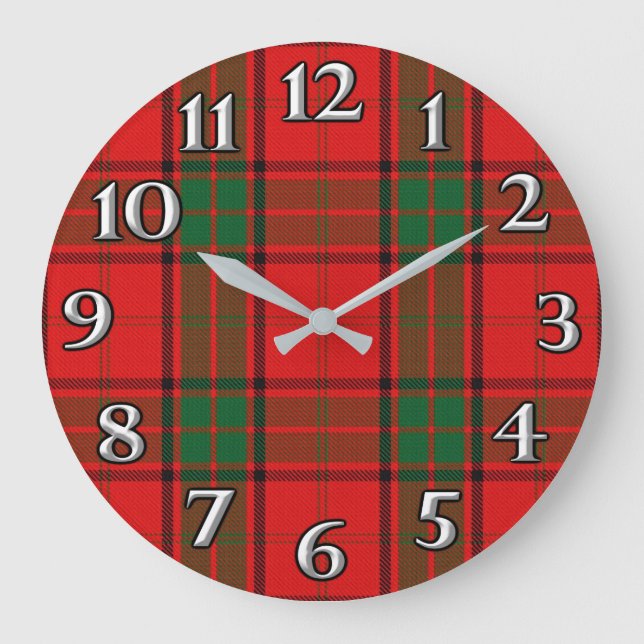 Scottish Time Accents Clan Maxwell Große Wanduhr (Vorderseite)