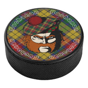 Scottish Warrior Clan Buchanan Tartan Eishockey Puck
