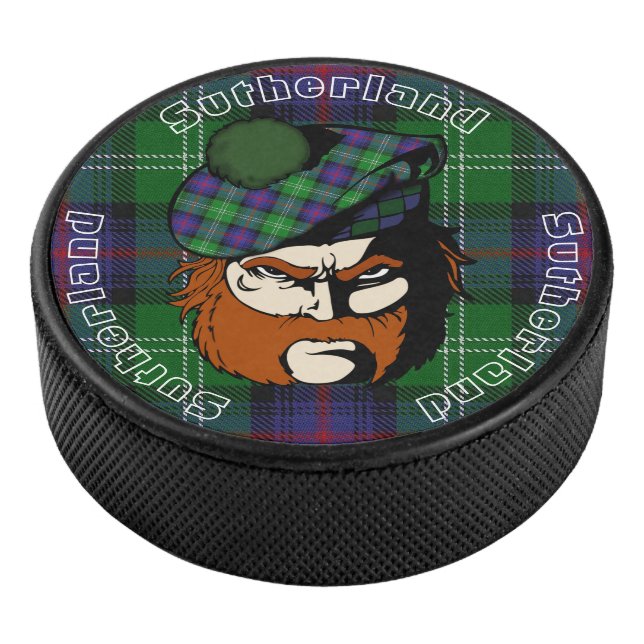Scottish Warrior Clan Sutherland Tartan Eishockey Puck (3/4)