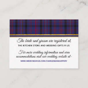 Scottish Wedding Clan Dundonald Information Card Begleitkarte
