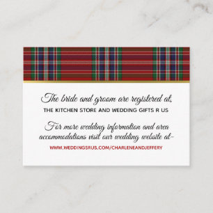 Scottish Wedding Clan MacFarlane Information Card Begleitkarte