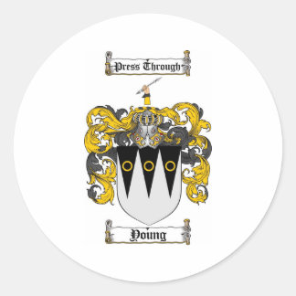 Scottish Young Coat of Arms Stein - Familienwappen Runder Aufkleber