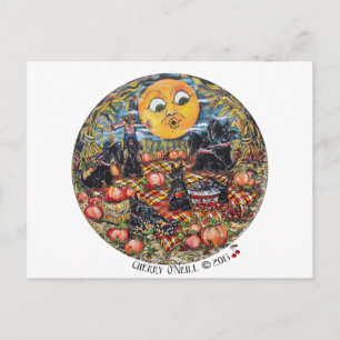 ScottishTerrier Halloween Picnic Postkarte