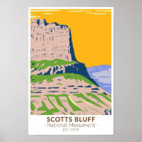 Scotts Bluff National Monument Nebraska Vintag