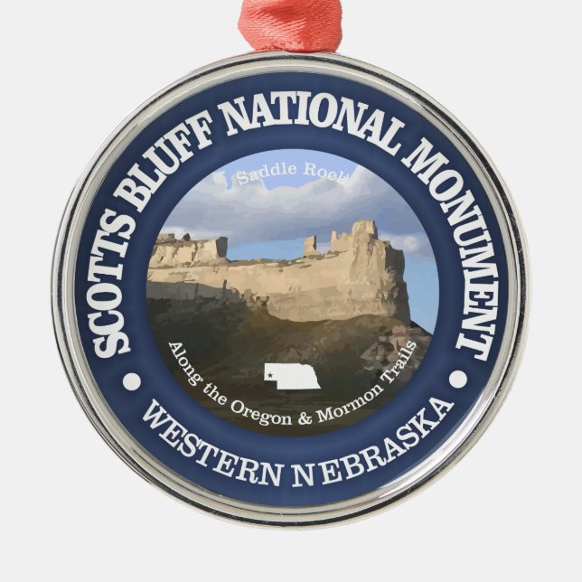 Scotts Bluff National Monument Ornament Aus Metall (Vorne)
