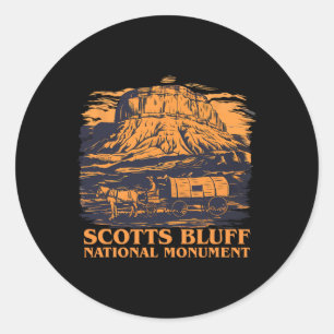 Scotts Bluff National Monument Pferdewagen-Set Runder Aufkleber